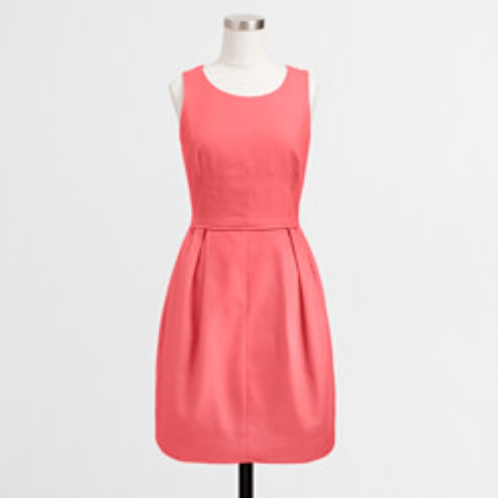 J Crew Dress Coral Pink textured cotton 50344